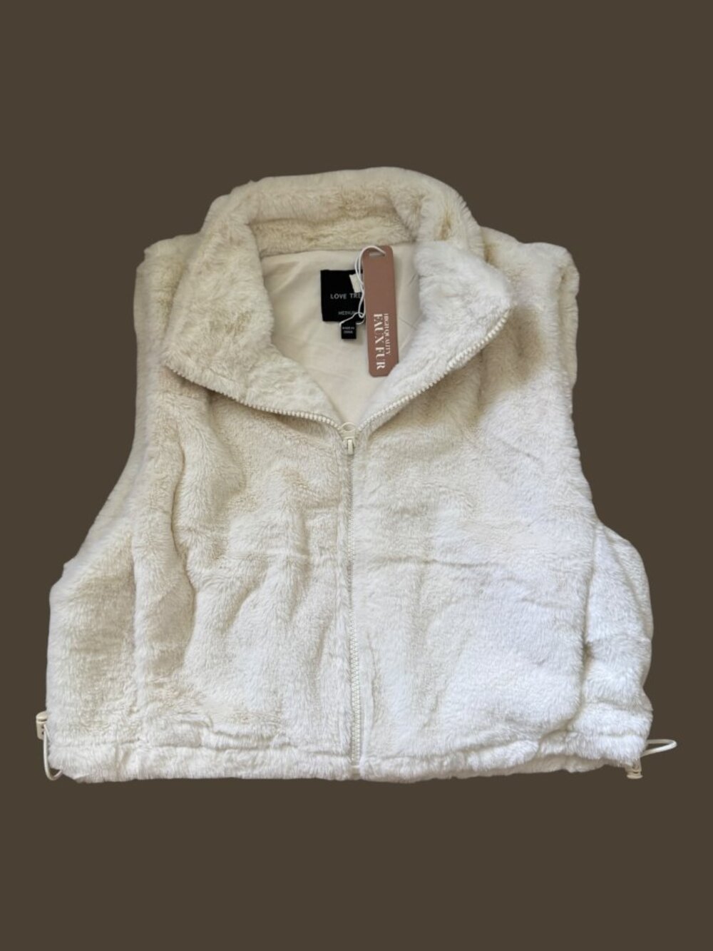 Love Tree Faux Fur Vest in White - NWT - Med